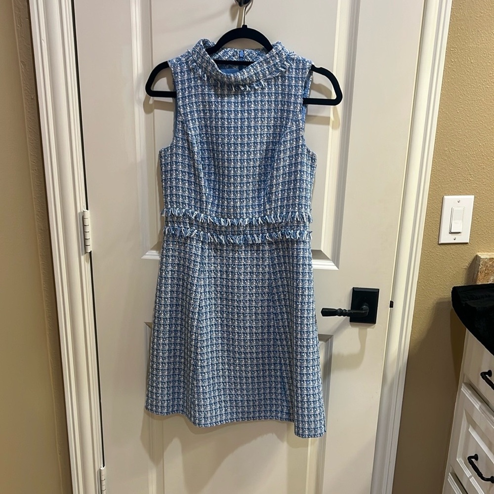 Eliza J Blue Tweed Mini Dress